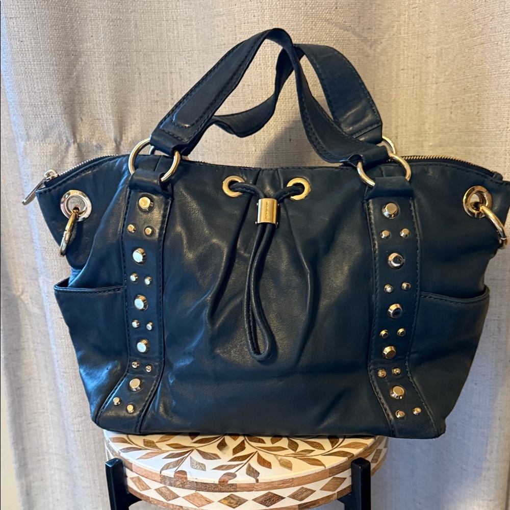 Women's Navy Studded Tote Handbag